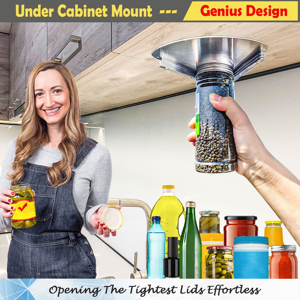 Latest Stainless Steel Jar Openers for Seniors, Under Cabinet Jar Opener Tool for Weak Hands, Under Counter Jar Lid C... - Image 5