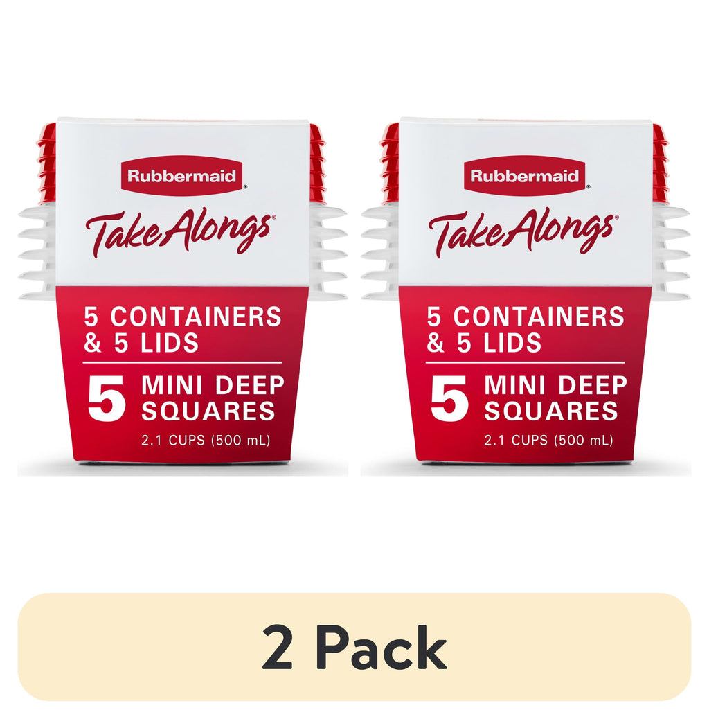 (2 pack) Rubbermaid 2.1 cups Clear Food Storage Container 5 pk
