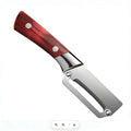 2026 New Zero Snag Wooden Kitchen Tool, 2-in-1 Multifunctional Stainless Steel Vegetable Handle Peeler with Built-in ...