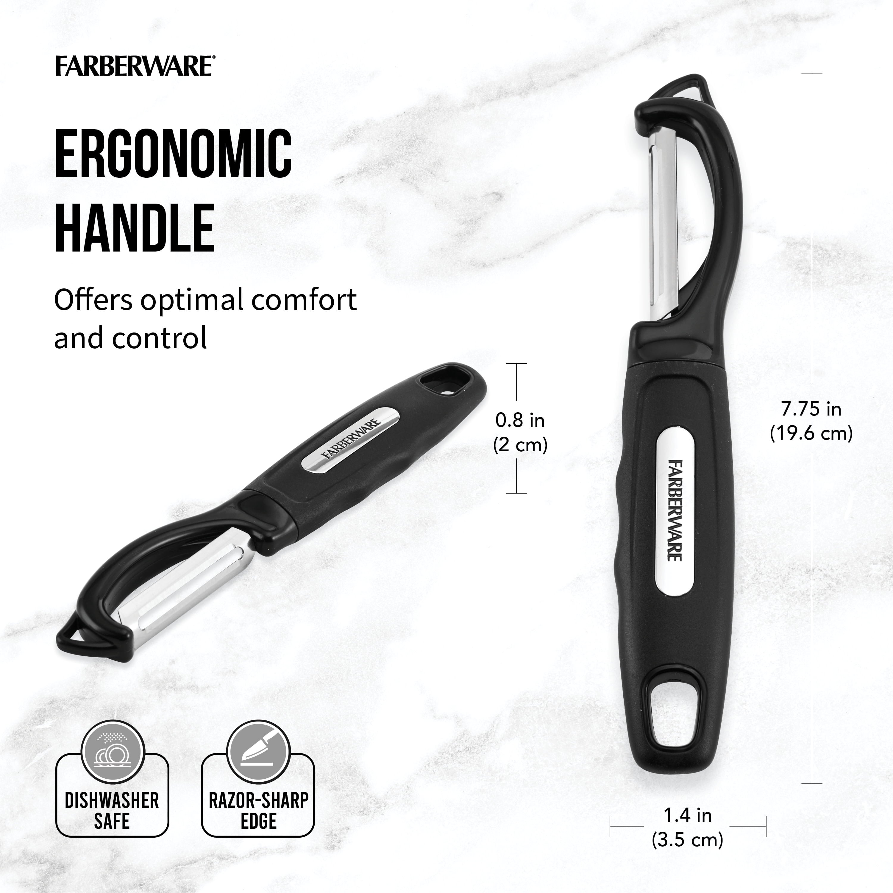 Professional Euro Peeler with Stainless Steel Blade in Black - Image 4