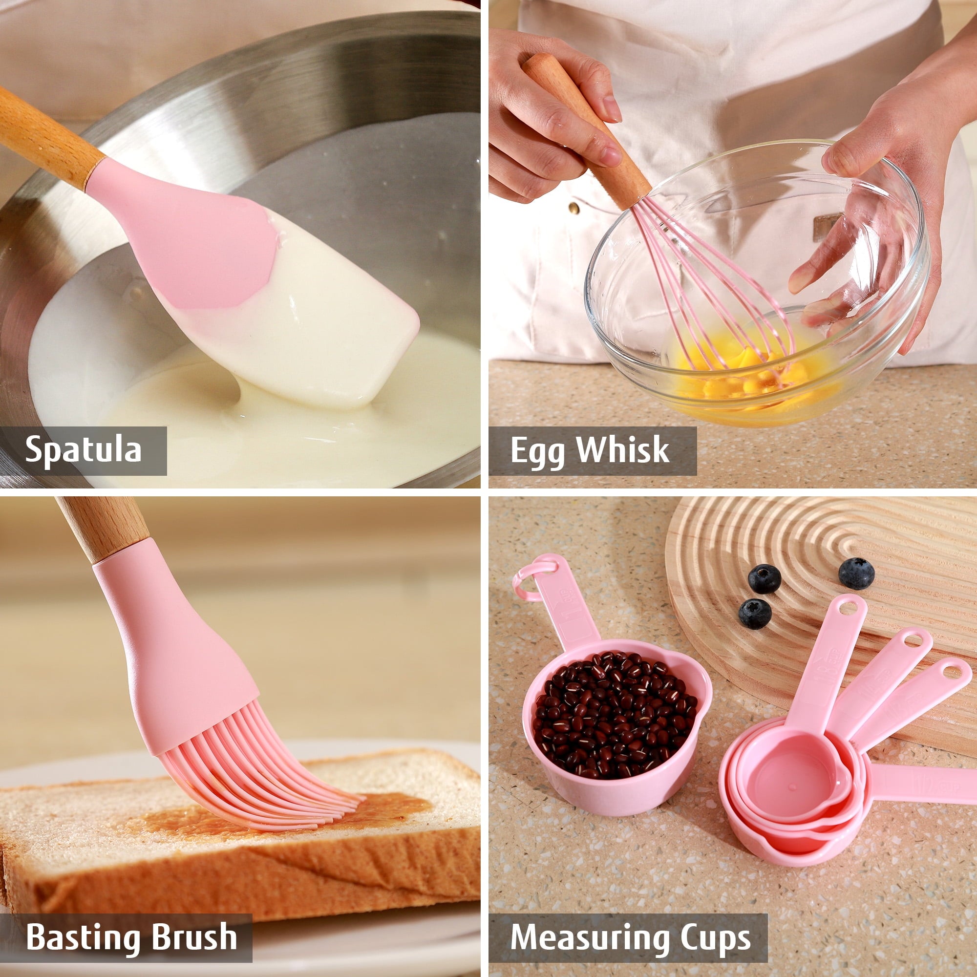 Hecef 32 PCS Silicone Cooking Utensils Set, 446°F Heat Resistant for Nonstick Cookware - Image 6
