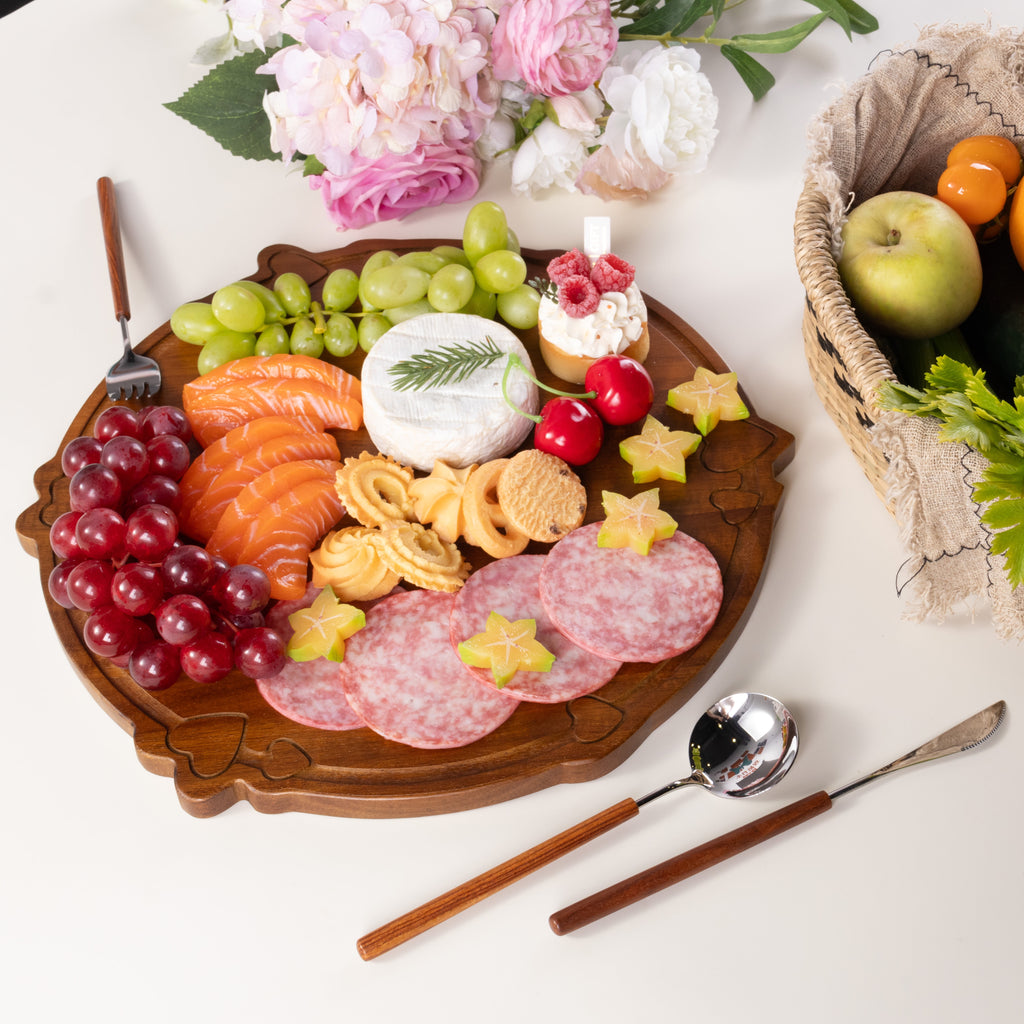 Way To Celebrate Round Wooden Charcuterie Board, Valentine's Day, Kitchen Serving, 13.32 x 13.97 x 0.59 in - Image 6