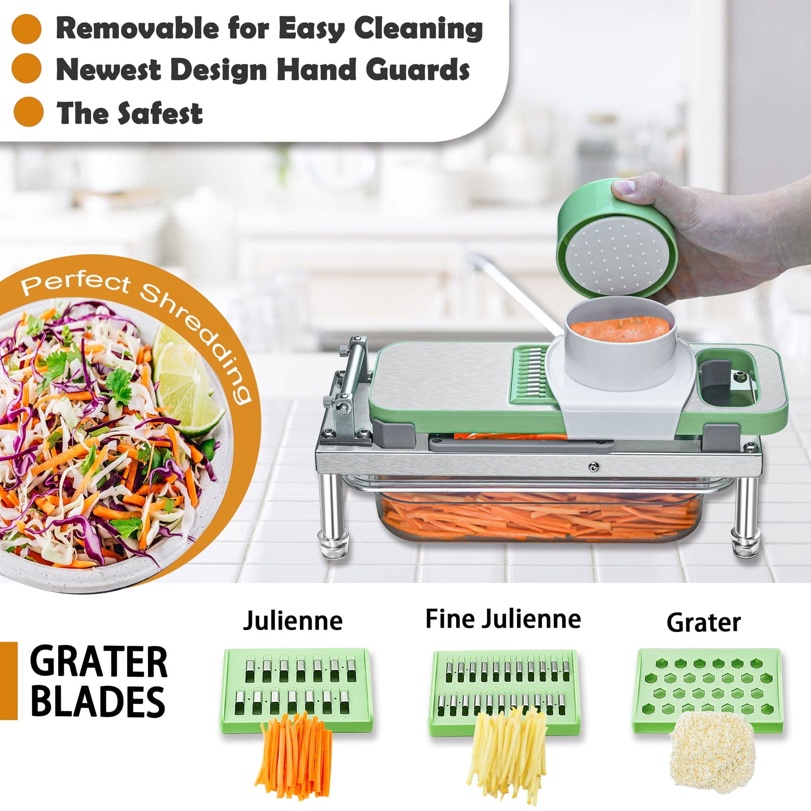 Goldtree Stainless Steel Vegetable Chopper, Veggie Chopper With 8 Blades, Onion Dicer with Container, Food Cutter & M... - Image 3