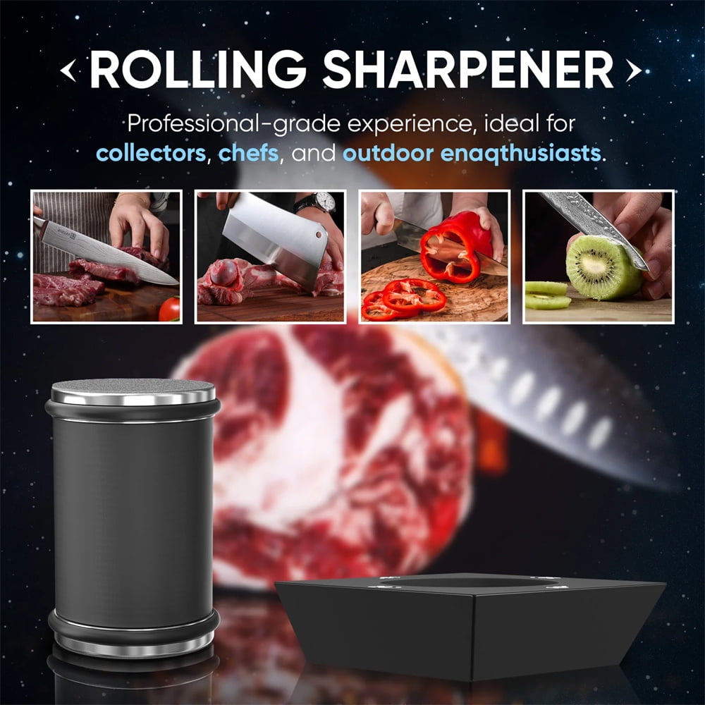 Rolling Knife Sharpener System Kit,4-Angle Tumbler Double Diamond 400 1000 Discs Sharpening Stone for Kitchen Knives - Image 6