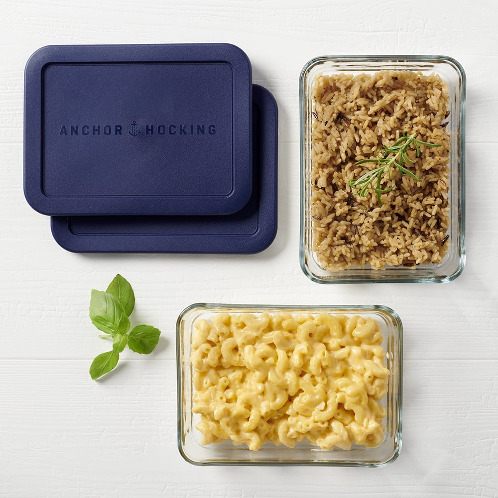 Anchor Hocking Glass Food Storage Containers with Lids, 3 Cup Rectangular, Set of 2 - Image 3