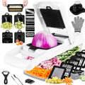 26 in 1 Vegetable Chopper,Zacenei Veggie Chopper w/Container & Drain Basket Multifunctional Food Chopper Vegetable Sl...