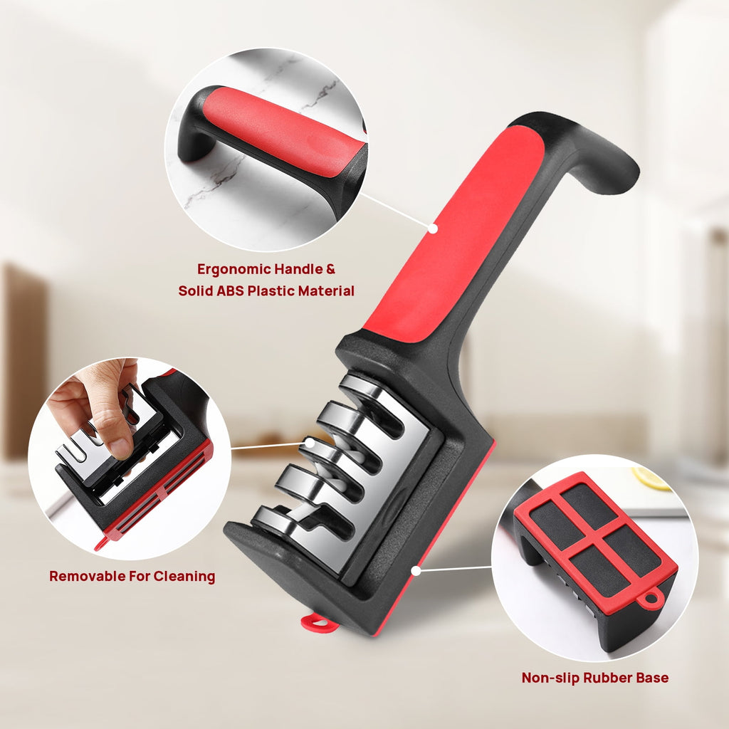 AGCAN 2 Pack Knife Sharpener, 4-Stage Kitchen Knife Sharpeners with Non-slip Base, Knife Sharpening System for Kitche... - Image 2