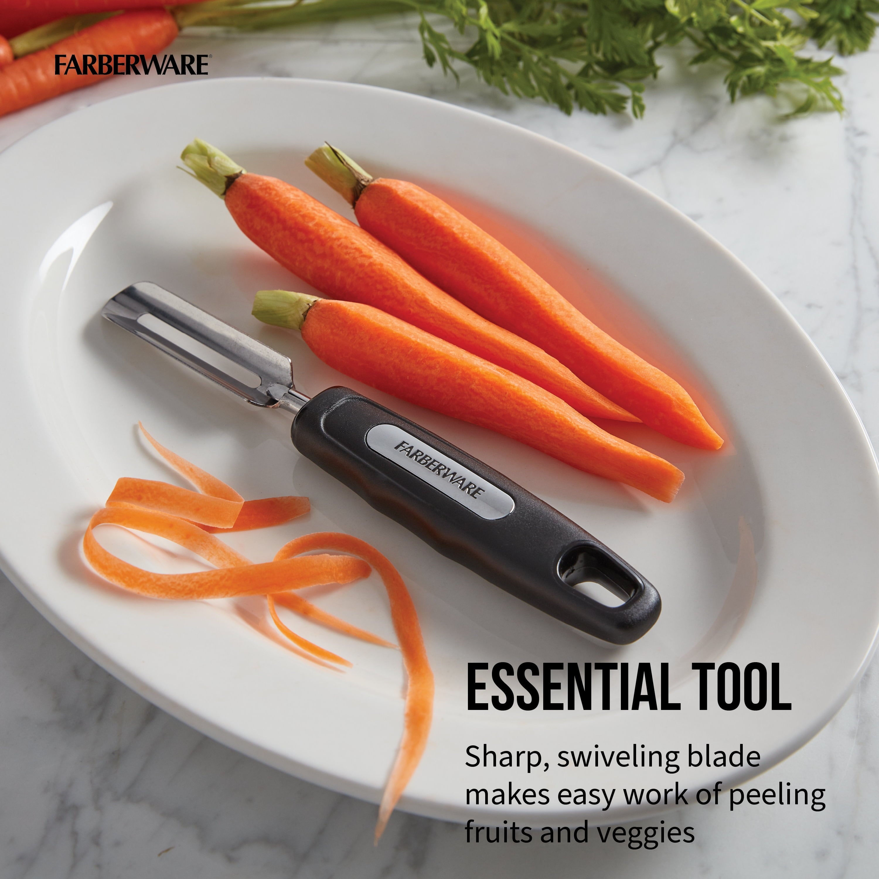 Professional Swivel Peeler Stainless Steel Blade in Black - Image 2