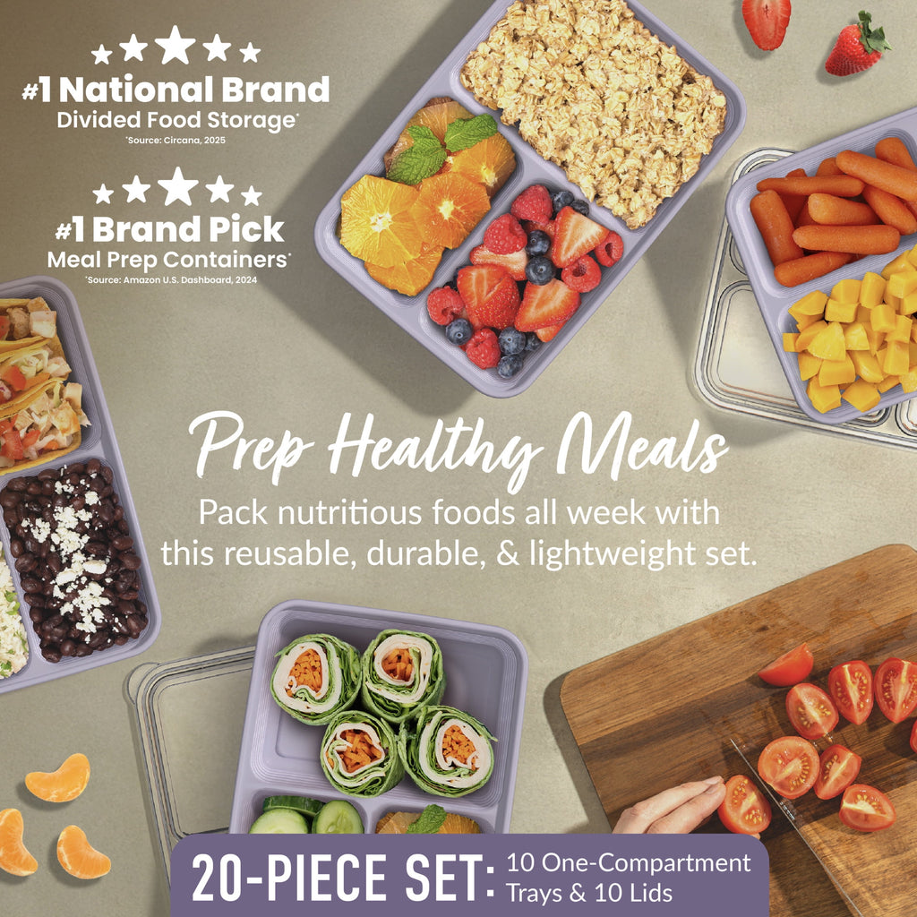 Bentgo Prep 3-Compartment Meal Prep Containers with Lids, PFAS & BPA Free Materials, Durable, Microwave, Freezer, & D... - Image 2