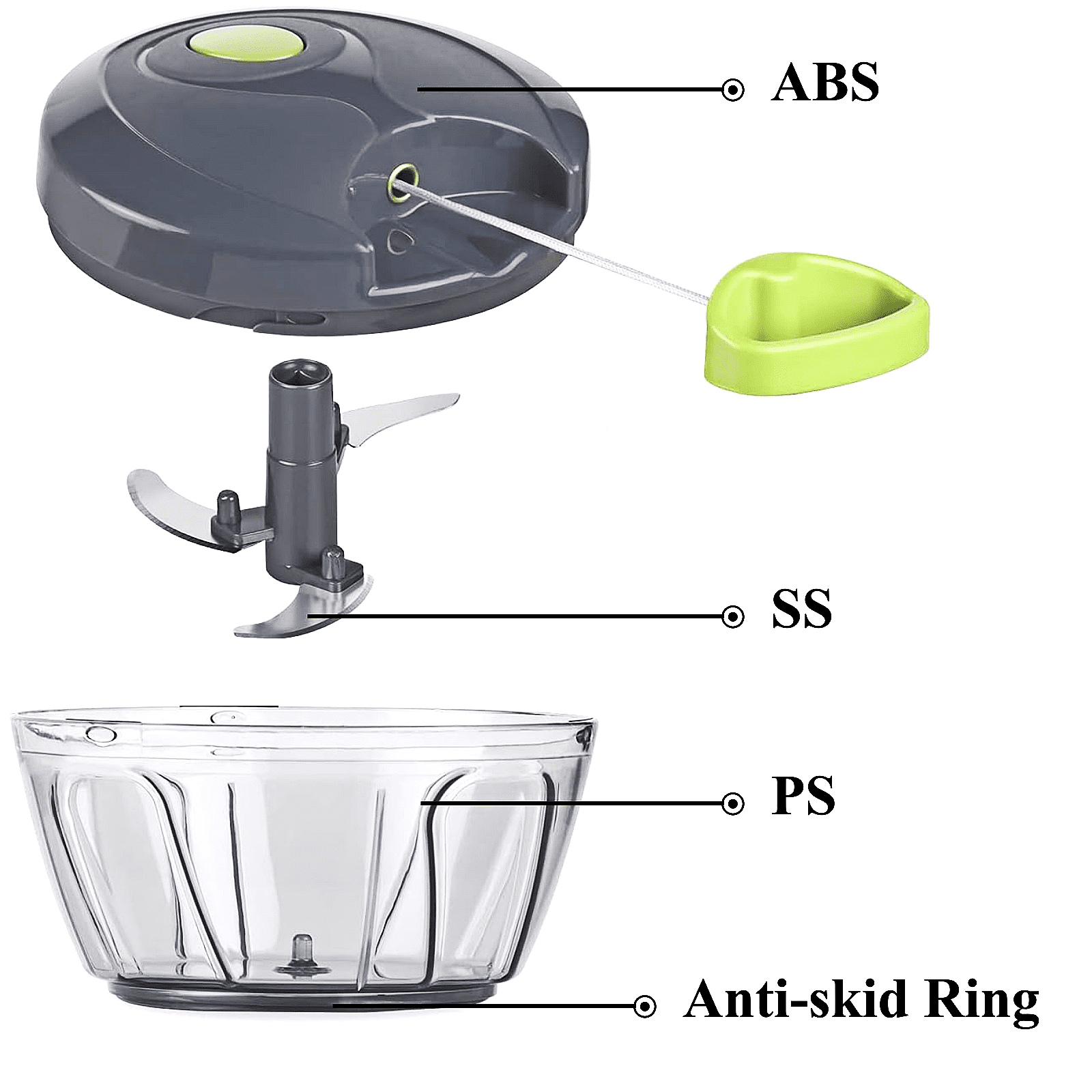 Cambom Manual Food Chopper Vegetable Cutter, Hand String Vegetable Chopper Onions Cutter for Vegetable Fruits Nuts BP... - Image 6