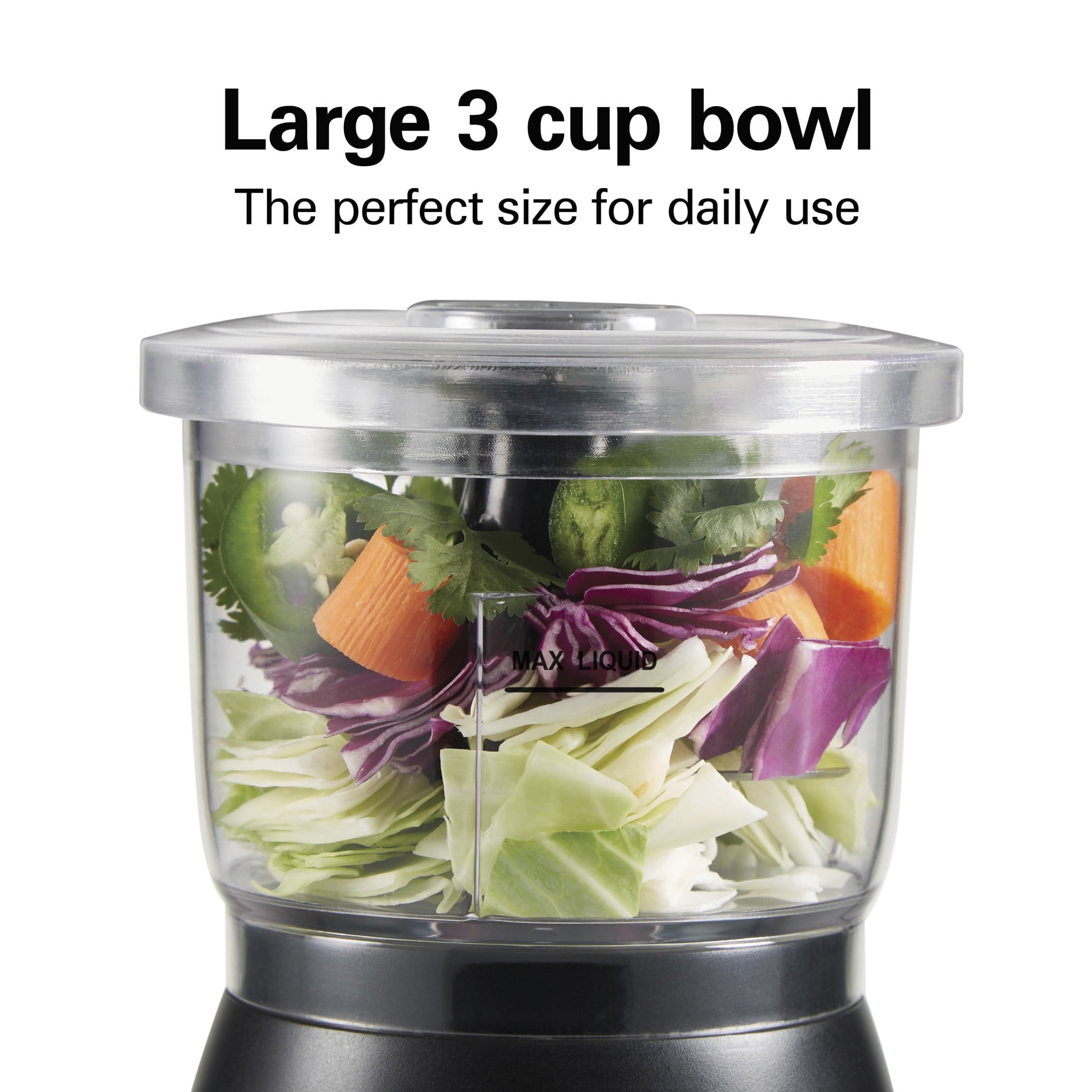 Stack & Press 2 Speed Food Chopper & Mini Food Processor, 3-Cup, Black - Image 5