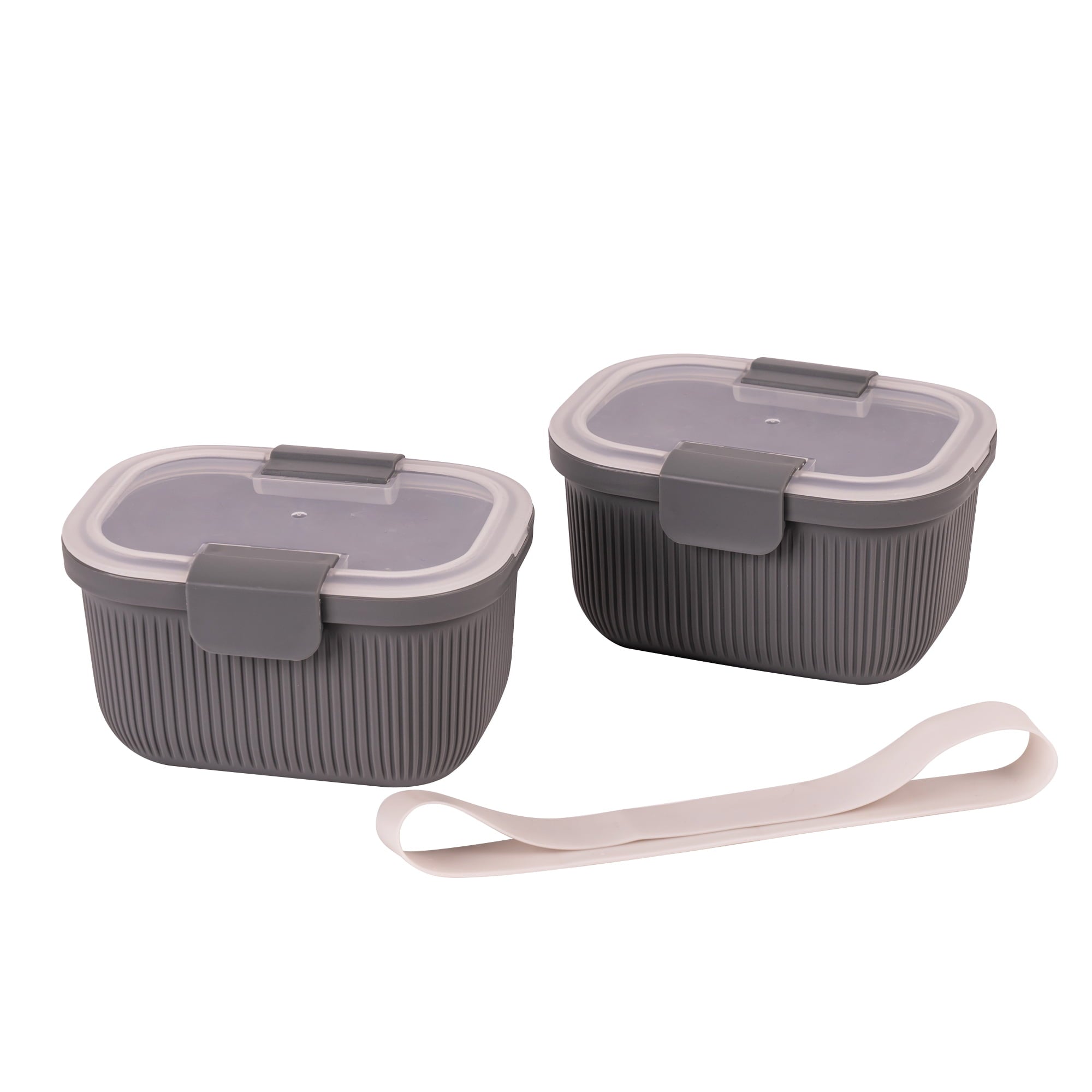 Mainstays Plastic Food Storage Bento Snack Container, Rectangle, Grey, 19oz Capacity, Made for Portable Food Storage - Image 2