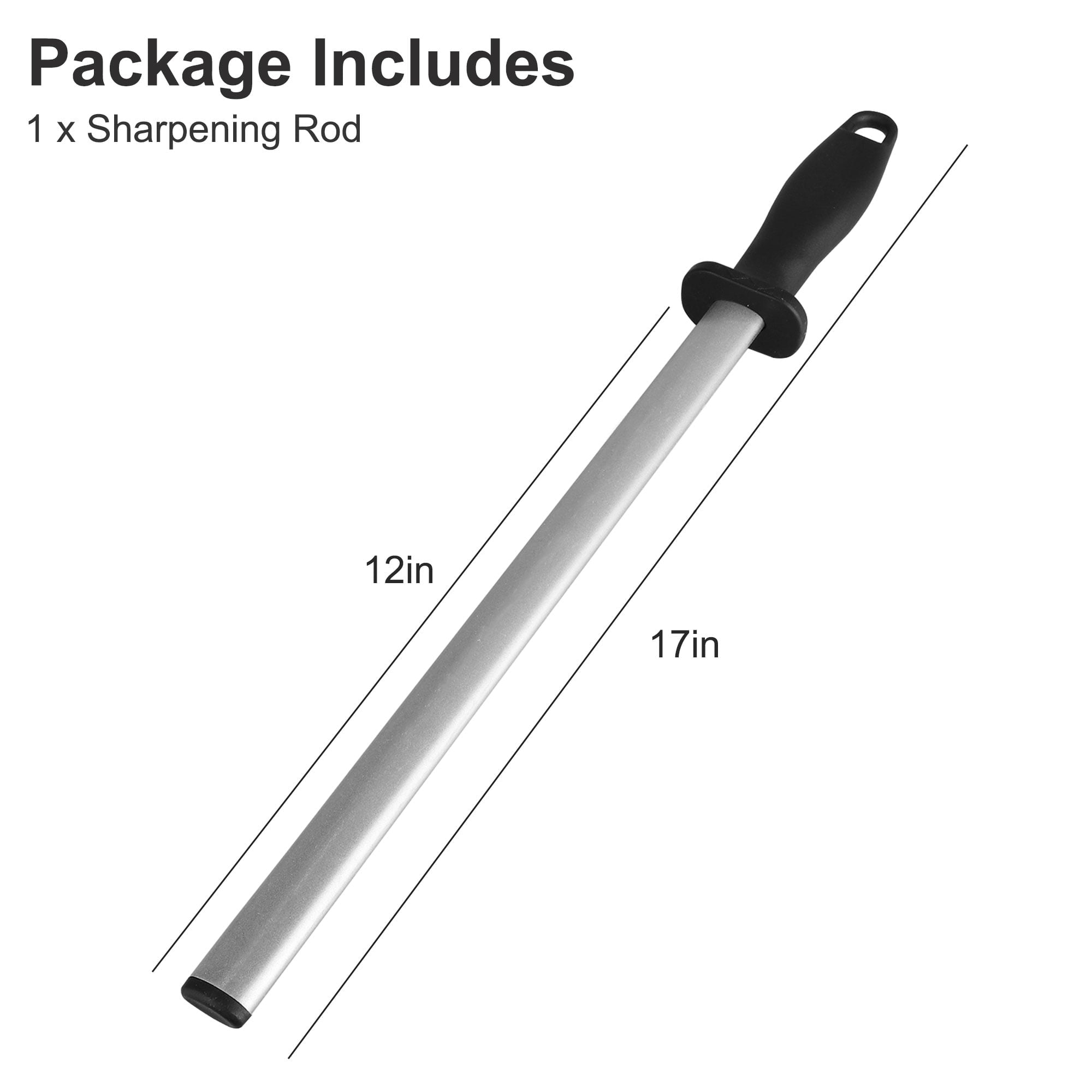 TSV 12" Diamond Sharpening Steel, Knife Blade Sharpener Honing Rod, Professional Kitchen Chef Stick - Image 5