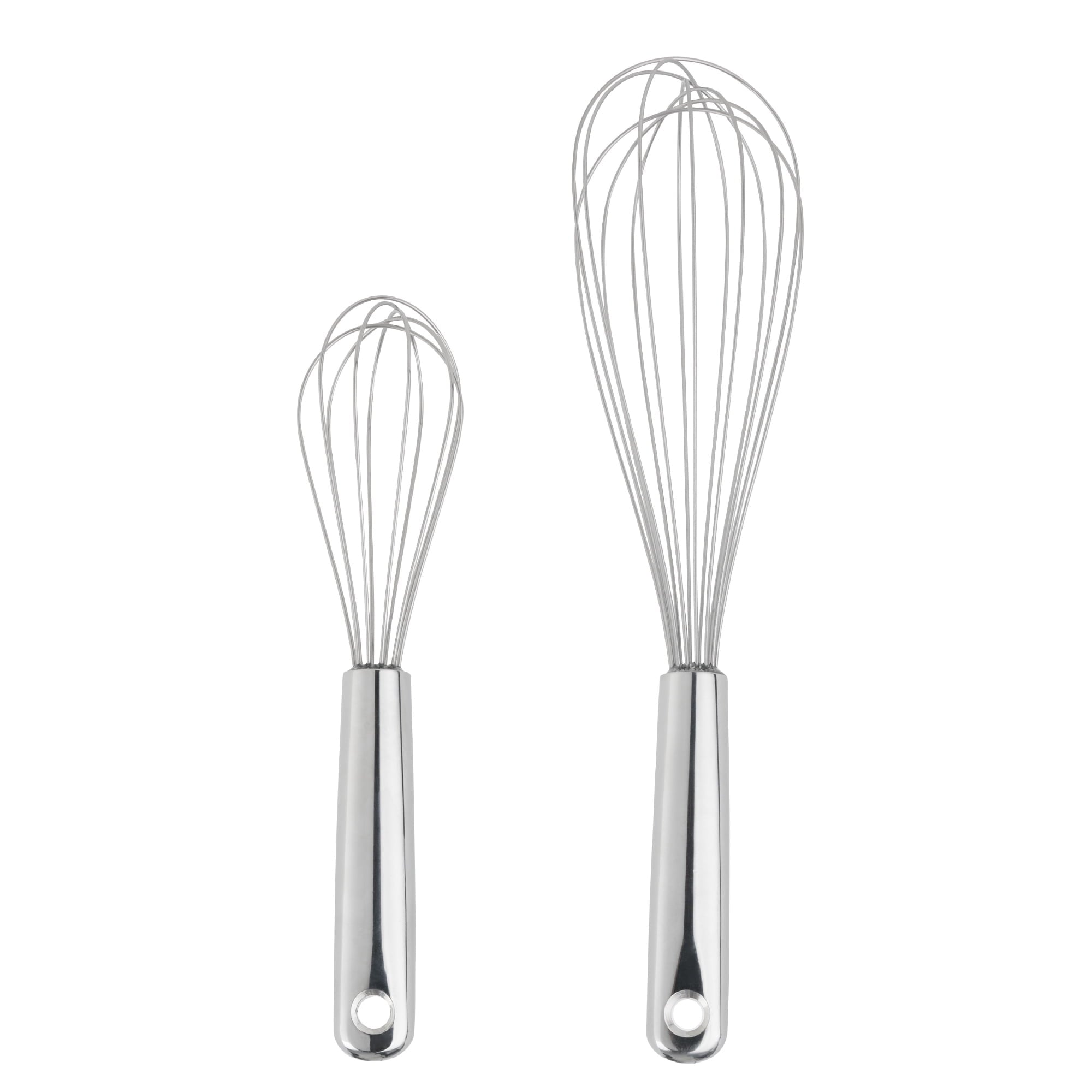 Mainstays 2 Piece Stainless Steel Balloon Whisk, 11.8 inch and 8.85 inch