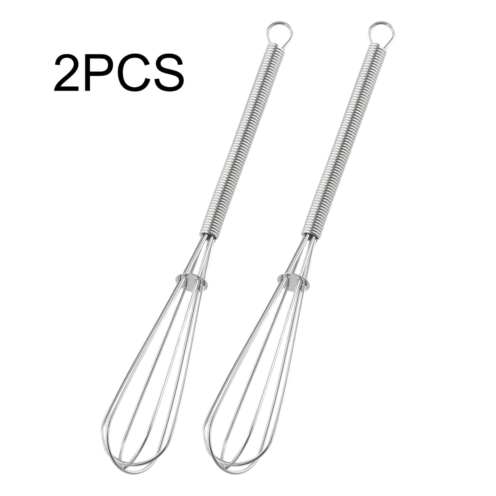 2PCS Mini Small Stainless Steel Balloon Wire Whisk Set Whip Mix Stir Beat