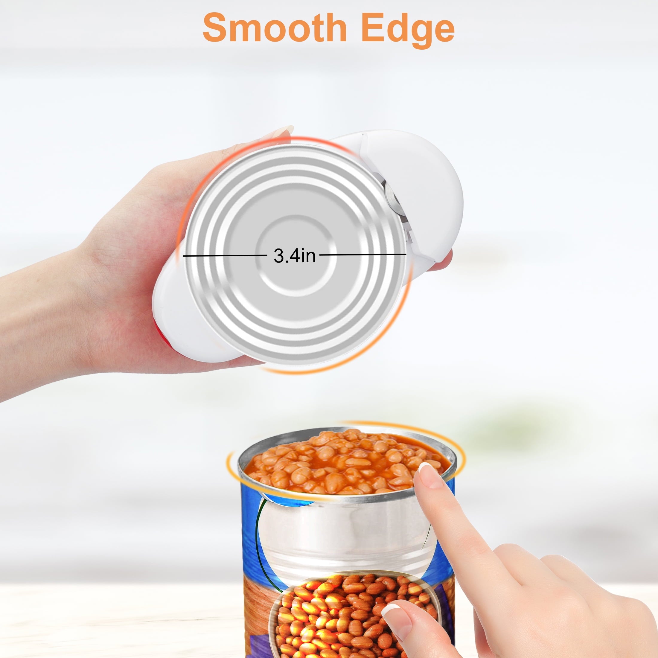EEEkit Auto Electric Can Opener for Seniors with Arthritis, Smooth Edge, Hands Free, Battery Operated, Red - Image 4