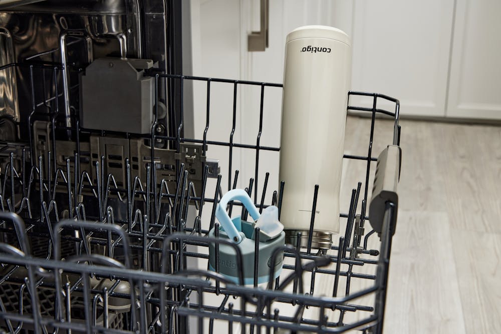Water bottle in a dishwasher