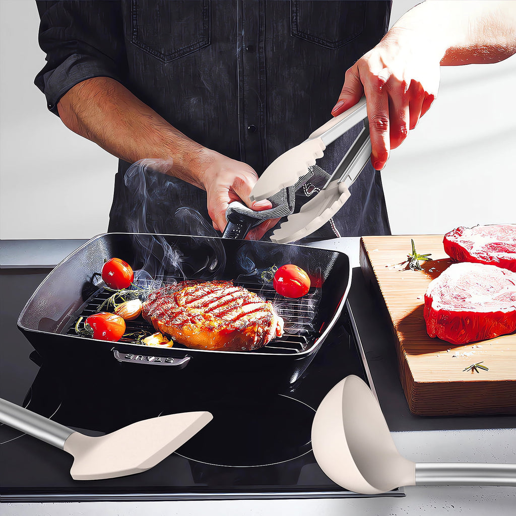 Silicone Cooking Utensils Set - Heat Resistant Silicone Kitchen Utensils for Cooking, Kitchen Utensil Spatula Set,BPA... - Image 4