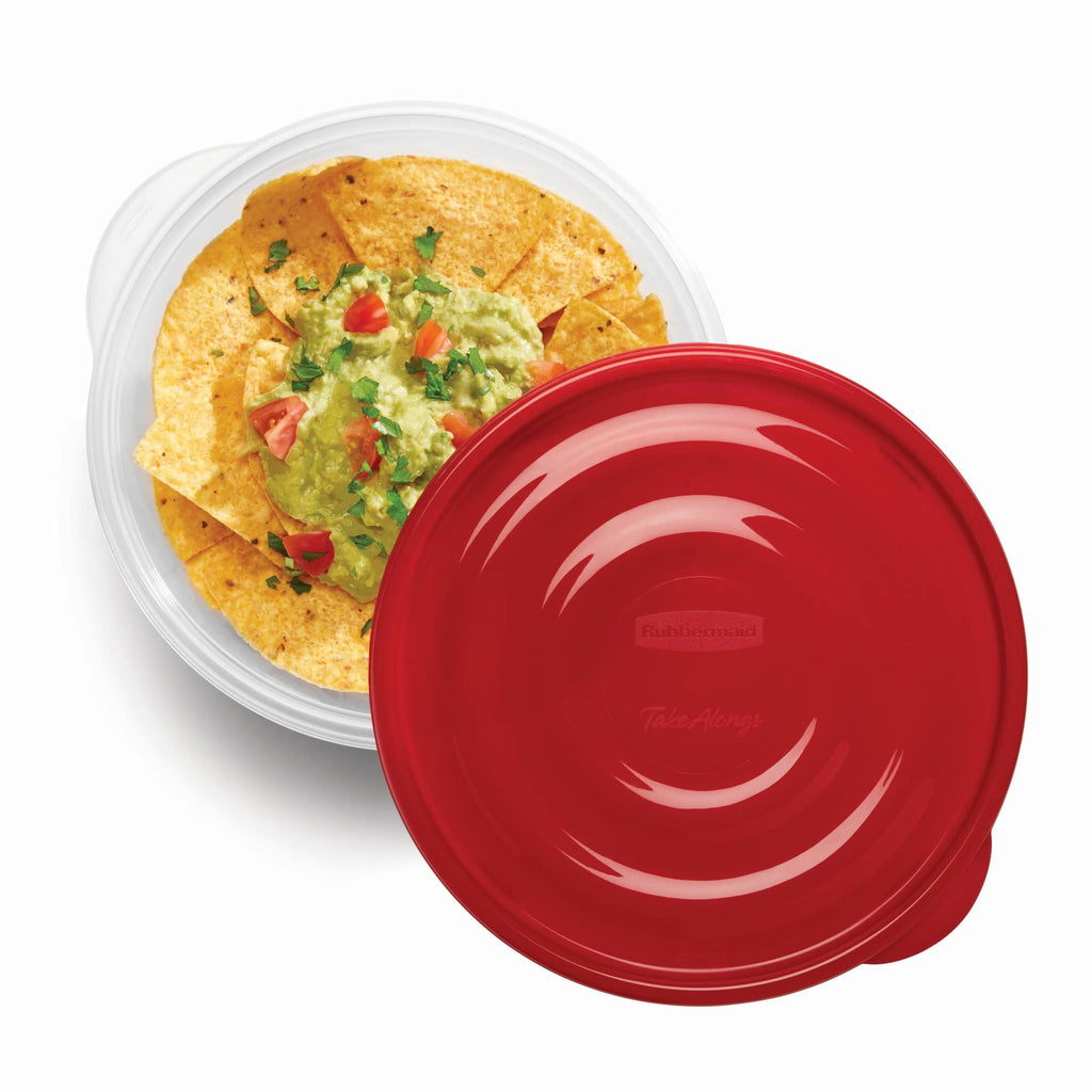 Rubbermaid TakeAlongs 6.2-cup Round Food Storage Containers, Ruby Red, 3 pack - Image 3
