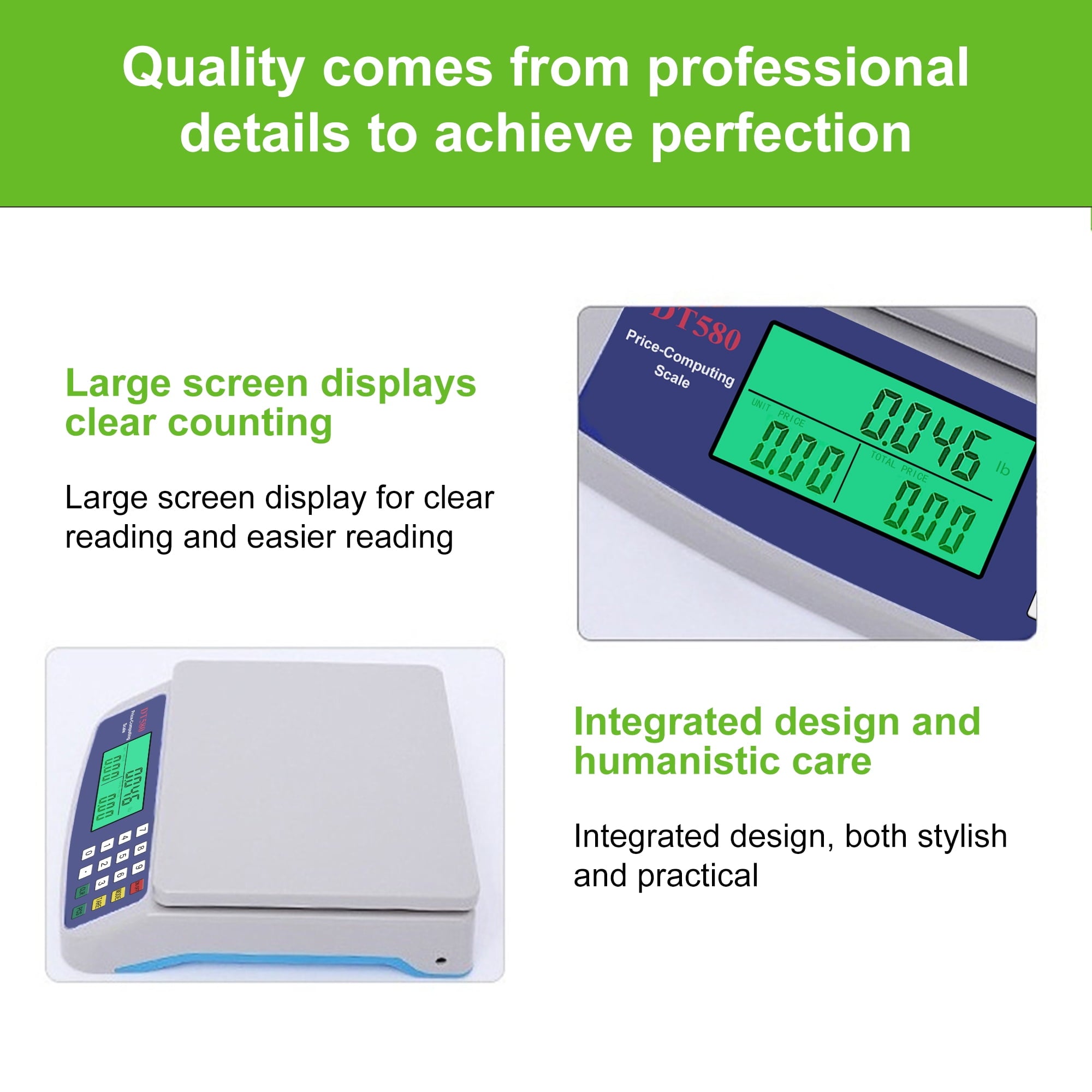 INSMART Food Scale,30KG Large Digital Kitchen Scale,Plug-in and Battery Modes,for Cooking Baking,Silver - Image 5