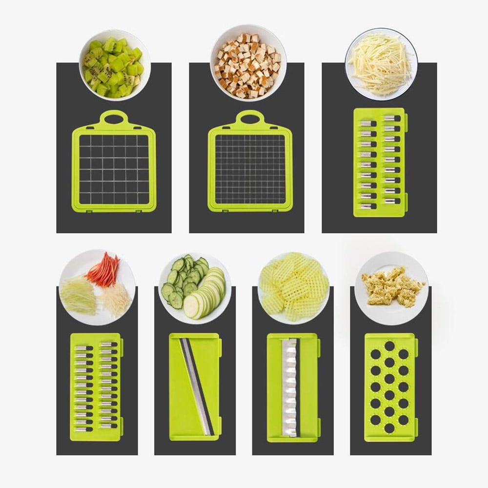 Vegetable Chopper, 14 in 1 Veggie Chopper, Multifunctional Food Cutter with Container 8 Blades - Image 6
