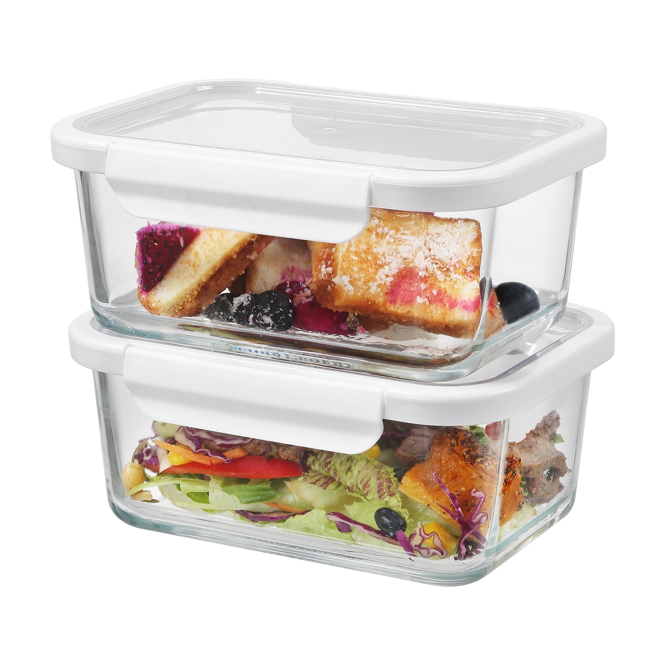 Better Homes & Gardens 4Cup Rectangle Glass Food Storage Container with Tritan Lid. Set of 2, 4 Pieces, Designed to H... - Image 2