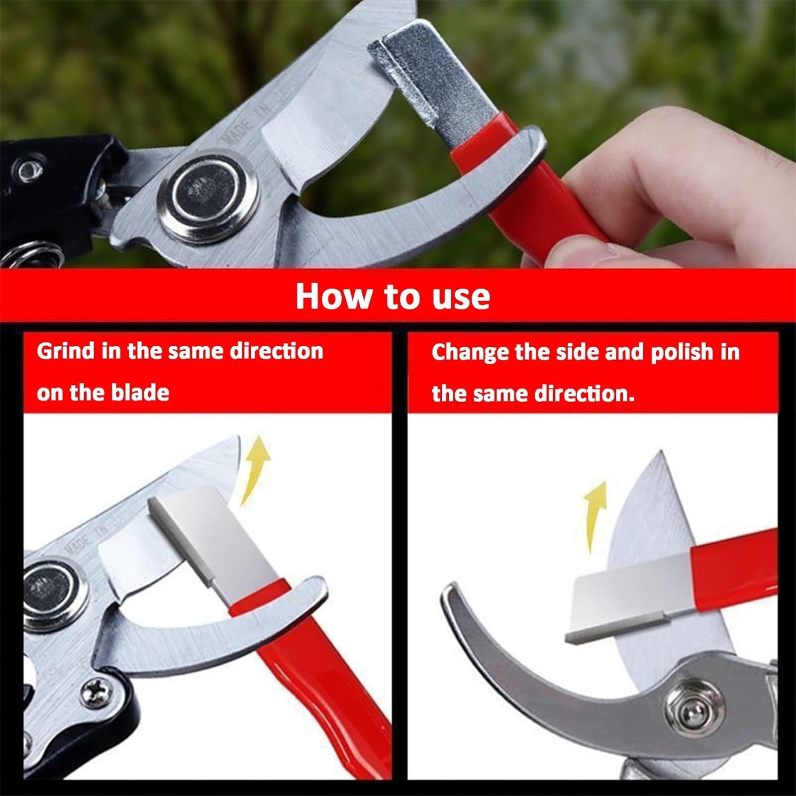Tungsten Carbide Blade Sharpener, Portable Garden Tool Sharpener Lightweight Sharpener for Pruning Shears Scissors Cl... - Image 6