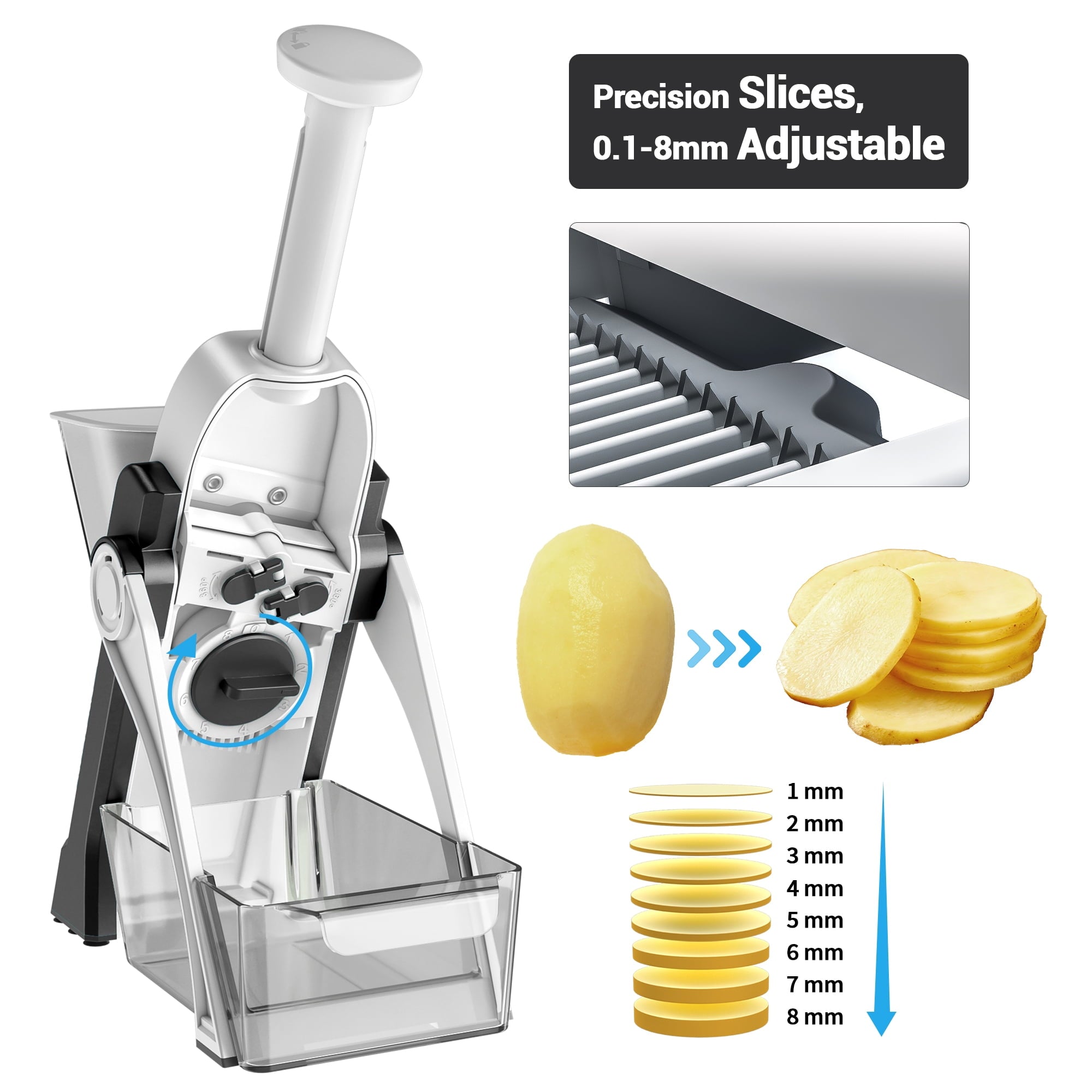 ONCE FOR ALL Vegetable Mandoline Slicer Chopper, Kitchen Adjustable Safe Onion Potato Food Chopper, Perfect for Slici... - Image 5