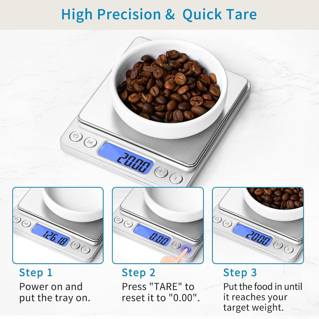 Digital Kitchen Scale, Food Scale, 500g x 0.01g Gram Scale, Cooking Food Scale with LCD Display, Small Pocket Scale w... - Image 4