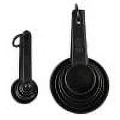 KQJQS 10 Pcs Black Plastic Measuring Spoons and Cups - Essential Tools for Baking and Coffee Brewing - Image 3