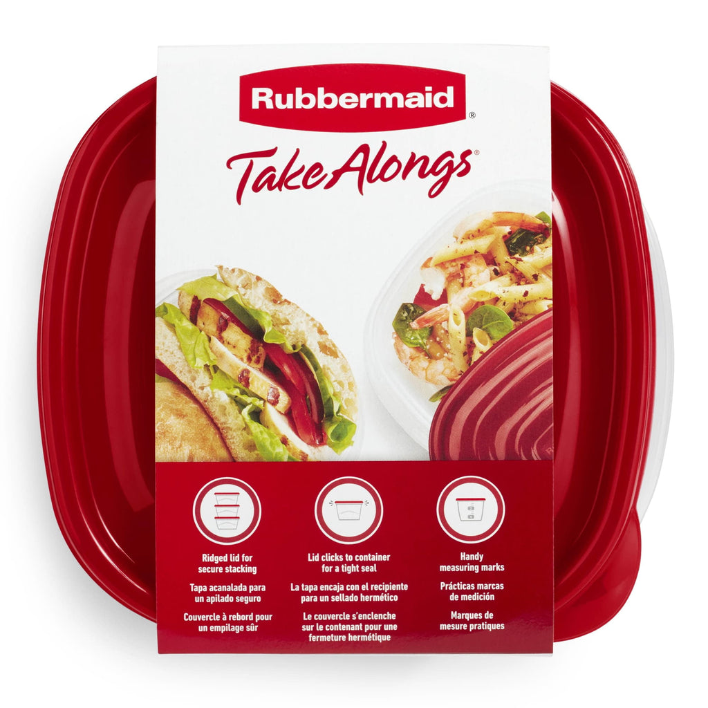 Rubbermaid TakeAlongs Square Food Storage Containers, Ruby Red, 10 pack - Image 2