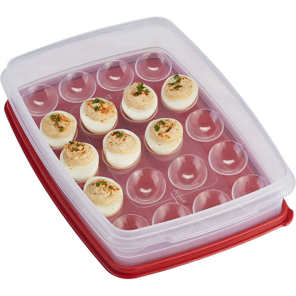 Rubbermaid Egg Keeper Food Storage Container, Clear/Red, 1 Count - Image 5