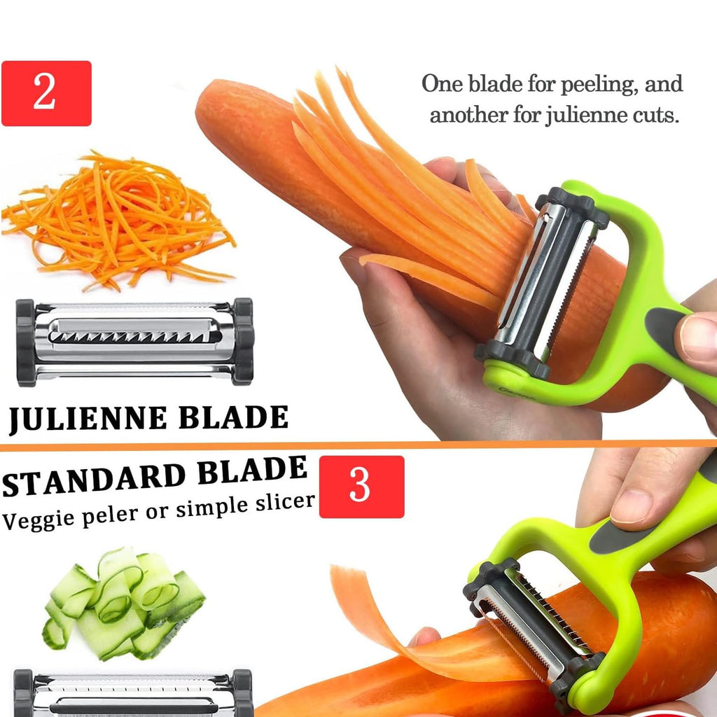 Potato Vegetable Peeler For Kitchen, Julienne Peeler, I And Y Potato Peelers For Apple Fruit Carrot Zucchini Cucumber... - Image 4
