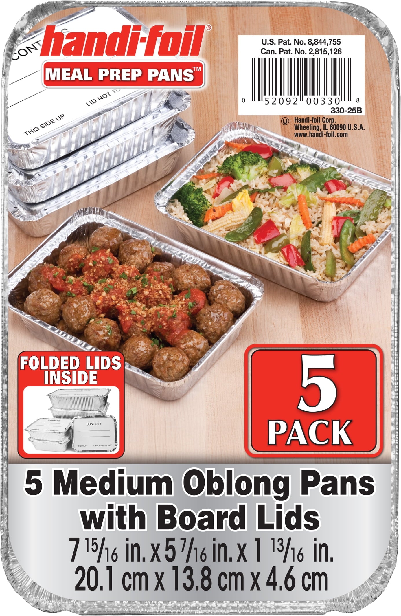 Handi-Foil Aluminum Meal Prep Pan with Lids, 5 Count - Image 3