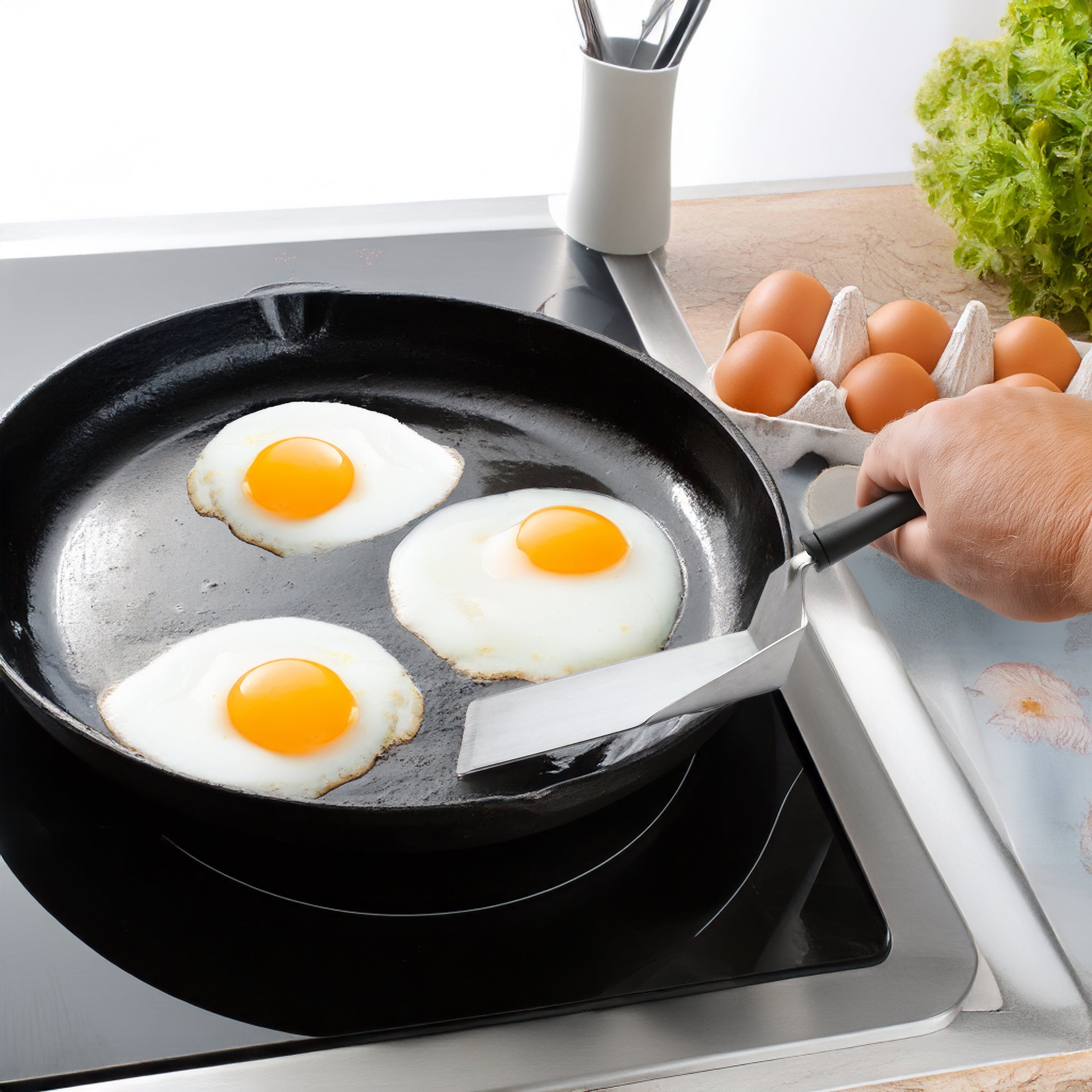 Mainstays Ergonomic Design Dishwasher safe 11.81 in Stainless Steel Kitchen Spatula - Image 2