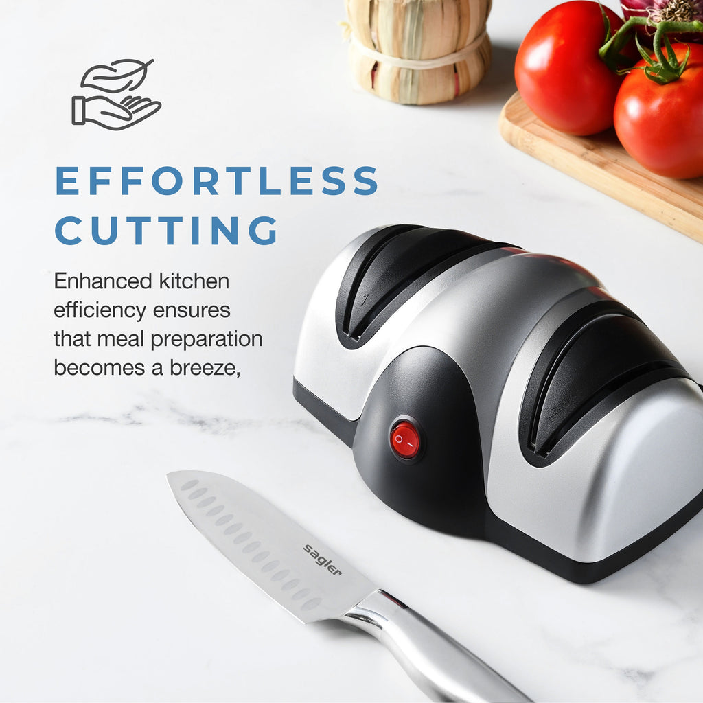 Electric Kitchen Knife Sharpener - Professional Knife Sharpener for Straight Edge Knives - 2 Stage Knife Sharpener wi... - Image 2