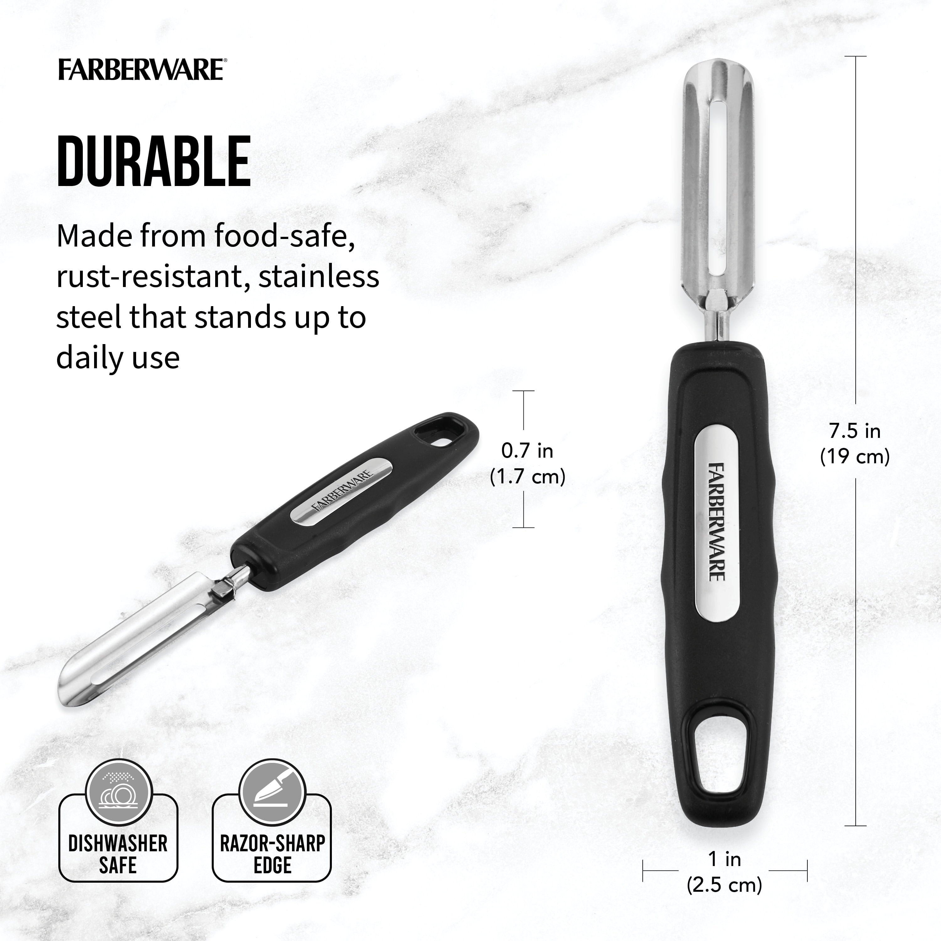 Professional Swivel Peeler Stainless Steel Blade in Black - Image 4