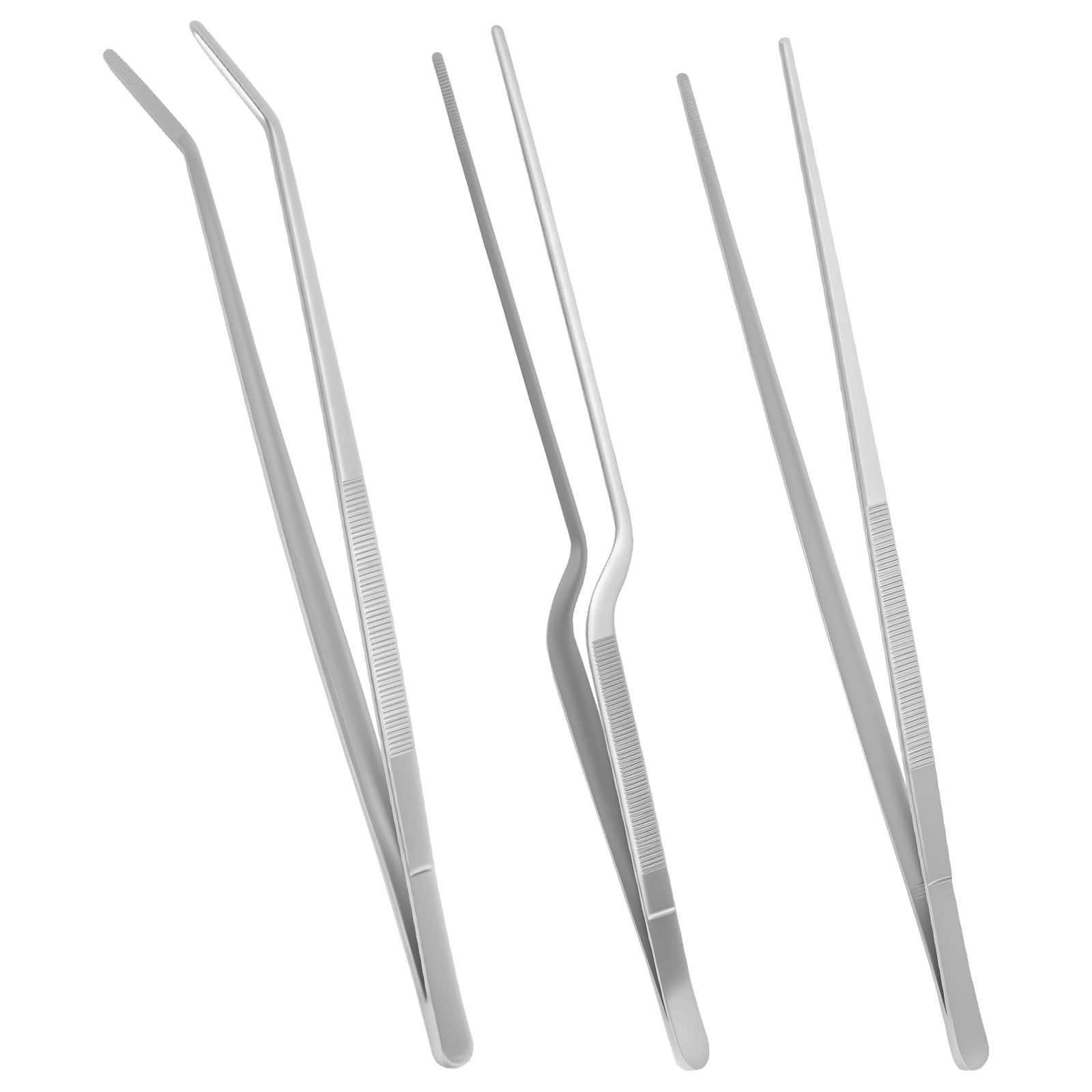 3Pcs Kitchen Cooking Tongs Tweezers12 inch Stainless Steel Nonslip Kitchen Tweezers Tongs for BBQ Serving Food Buffet...