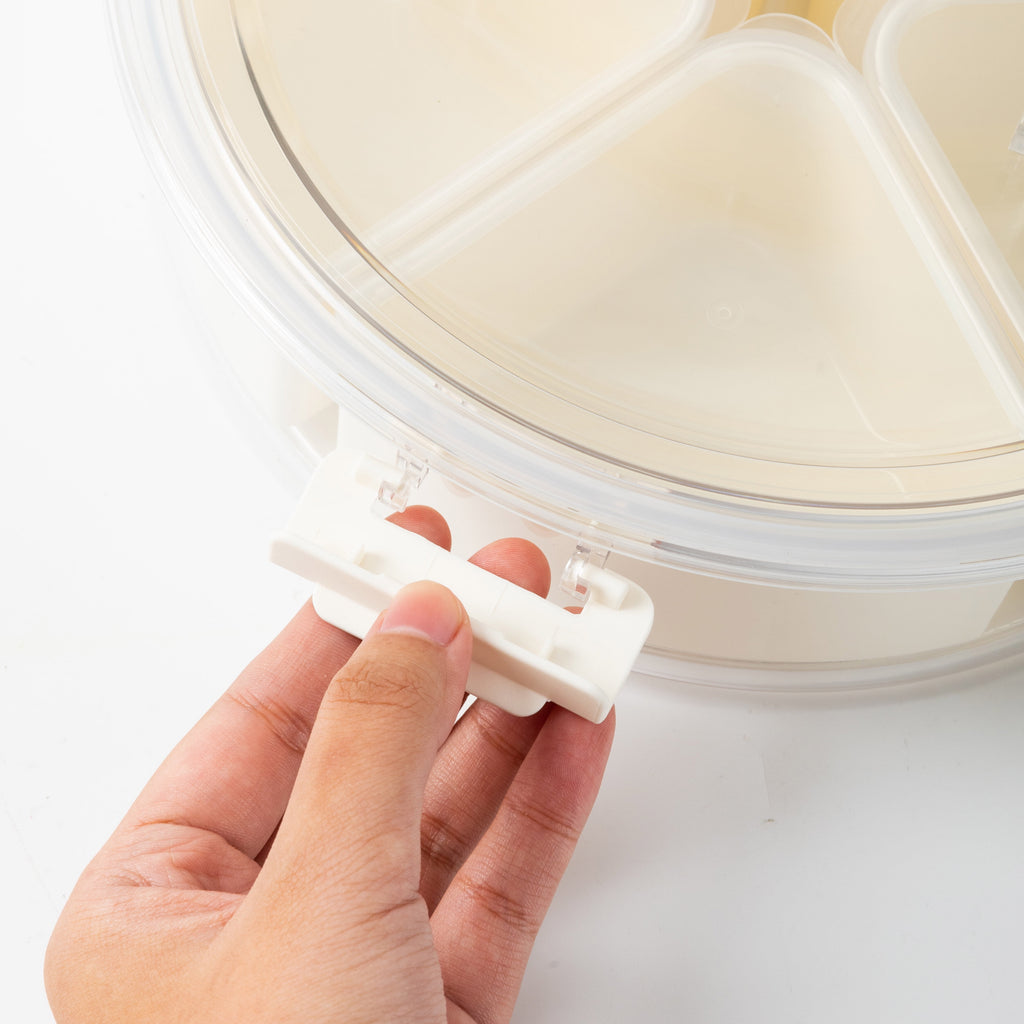 Mainstays Snackle Box, Lunch & Snack Container with lids, Plastic, Round, 5 Compartment , White, Well Suited to Hot o... - Image 6