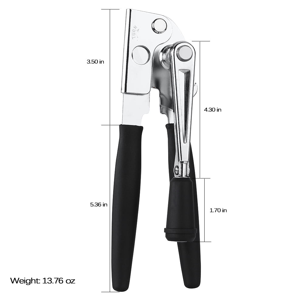 Manual Hand-Crank Commercial Heavy-Duty 2-in-1 Bottle Cap Can Opener with Ergonomic Rubber Grip - Arthritis Friendly ... - Image 2