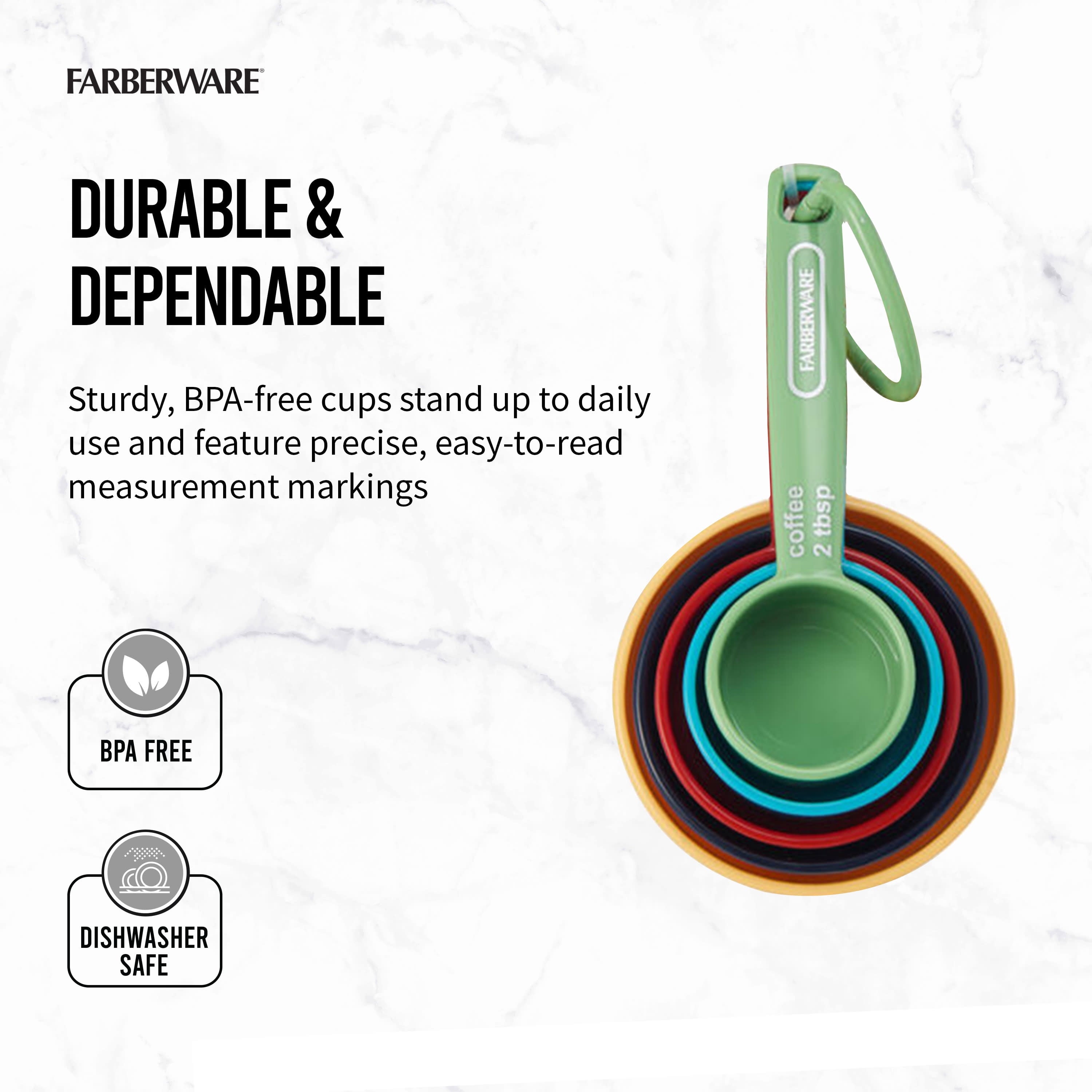 Plastic Multicolor Nesting Measuring Cup Set with Bonus Coffee Scoop, 5-Piece - Image 5
