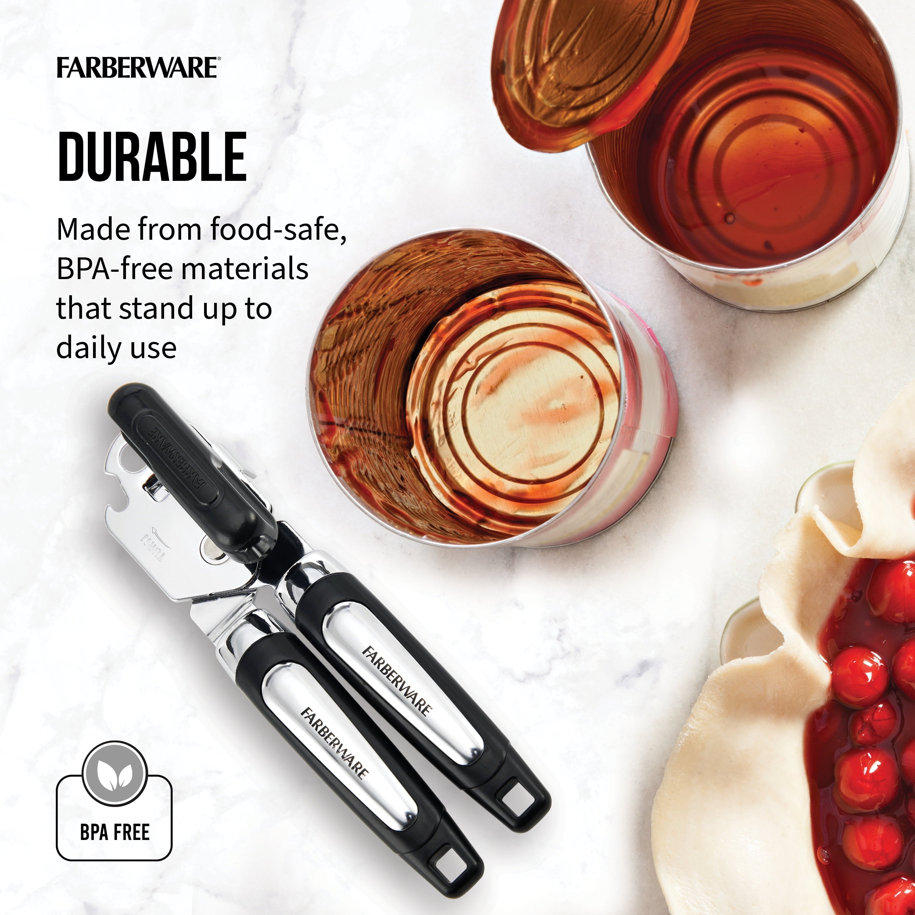 Professional Can Opener with Built in Bottle Opener in Black - Image 3