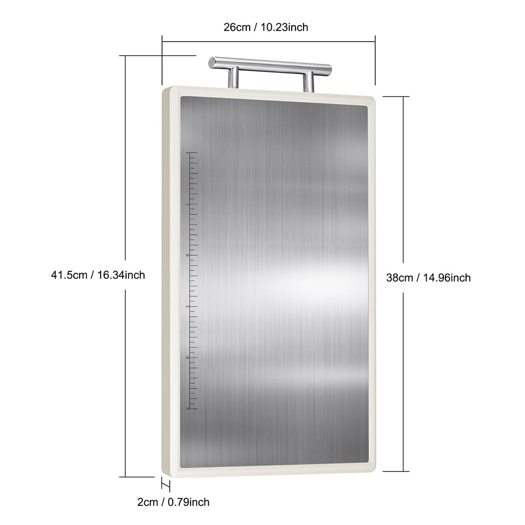 TINANA Stainless Steel Cutting Board: 16x10 inch Double-Sided, PP Chopping Boards with Stainless Steel Handles - Image 5