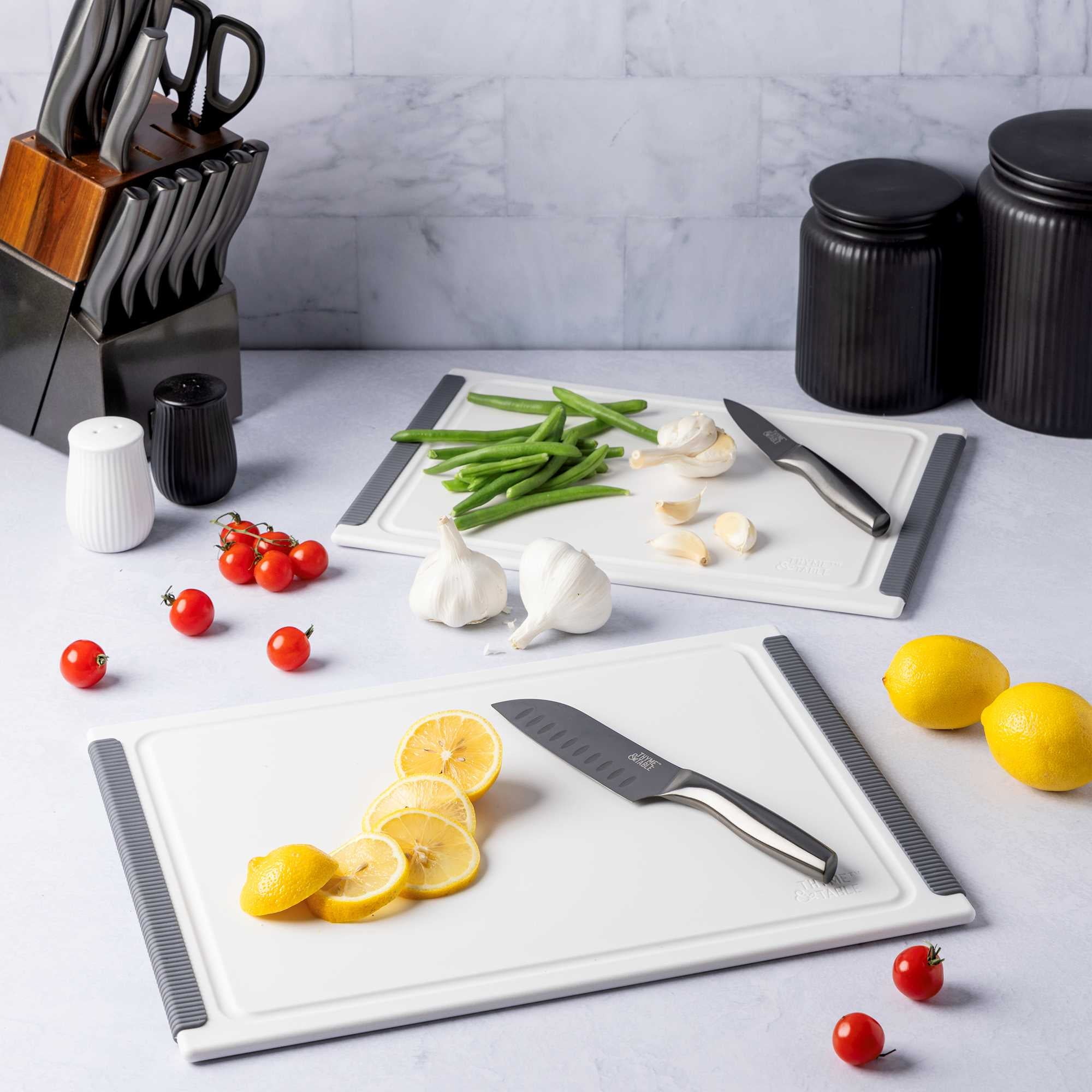 Thyme & Table 2 Piece Poly Cutting Boards White MD 10x14", LG 12x16" - Image 5