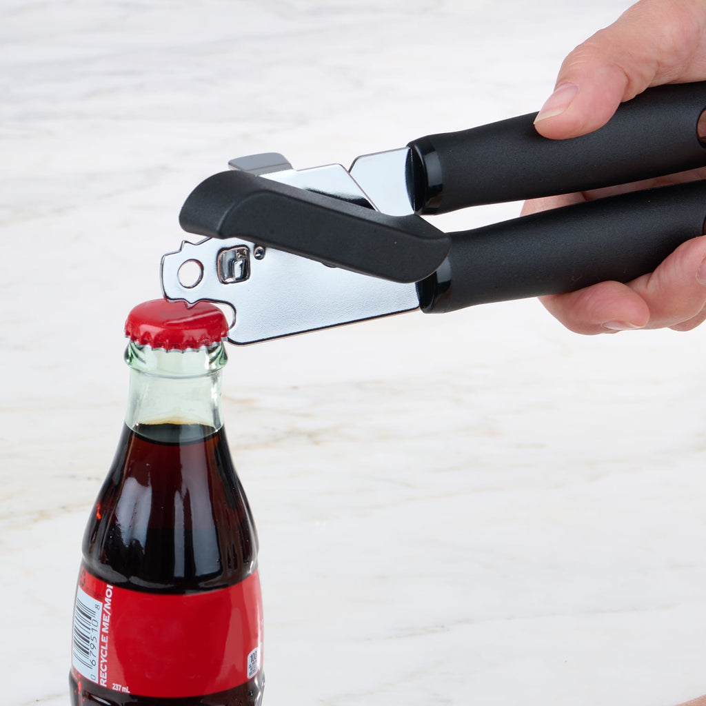 Mainstays 2 Ply Manual Can Opener with Integrated Bottle Opener, Black - Image 6