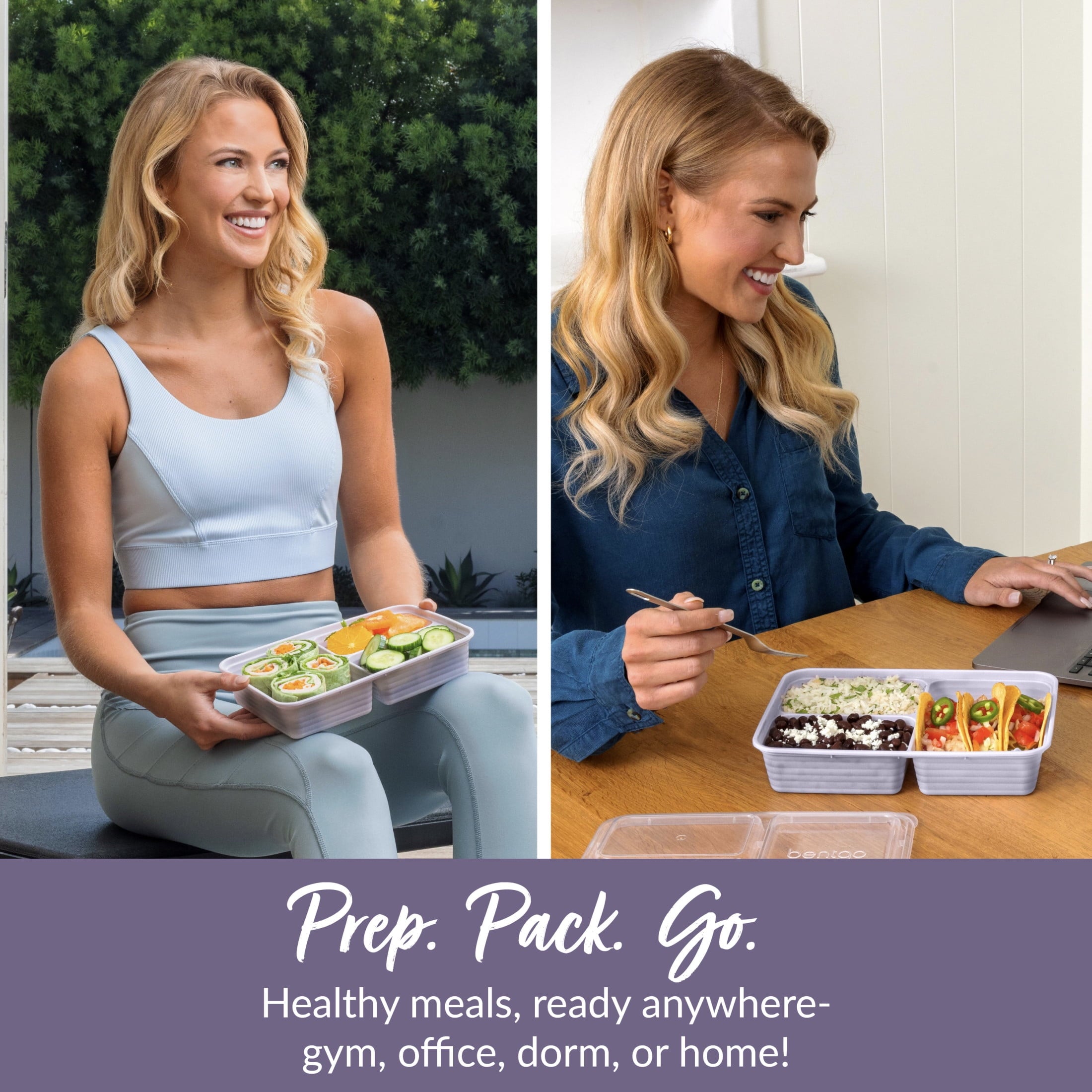 Bentgo Prep 3-Compartment Meal Prep Containers with Lids, PFAS & BPA Free Materials, Durable, Microwave, Freezer, & D... - Image 3