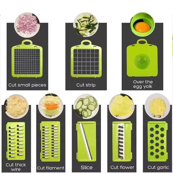 16 in 1 Multifunctional Vegetable Chopper Manual Food Chopper Vegetable Slicer Dicer Mandoline Vegetable Cutter Kitch... - Image 5