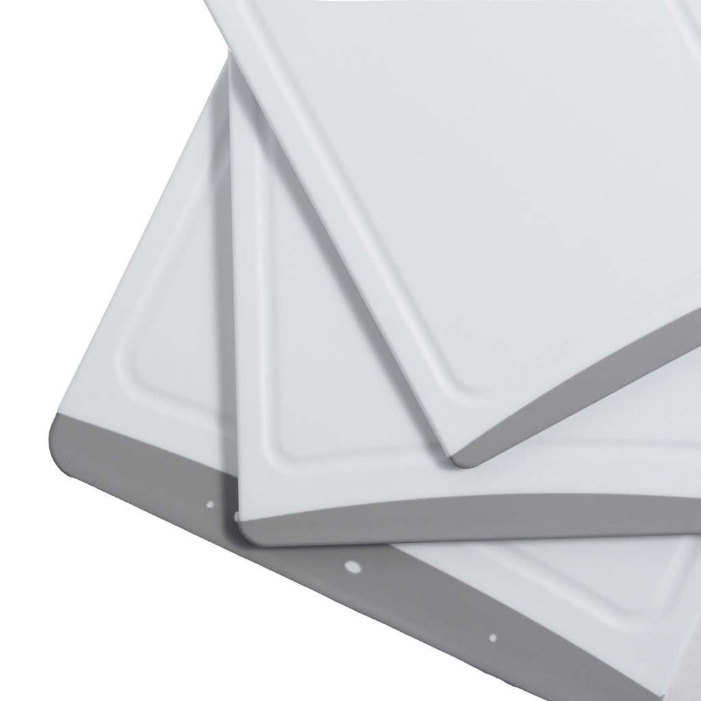 Mainstays 3-Piece Non-Slip Poly Cutting Boards, 50% Recycled PP, 16.9"x 11.8", 13.7" x 9.5", 11.4" x 7.9", White&Silv... - Image 4