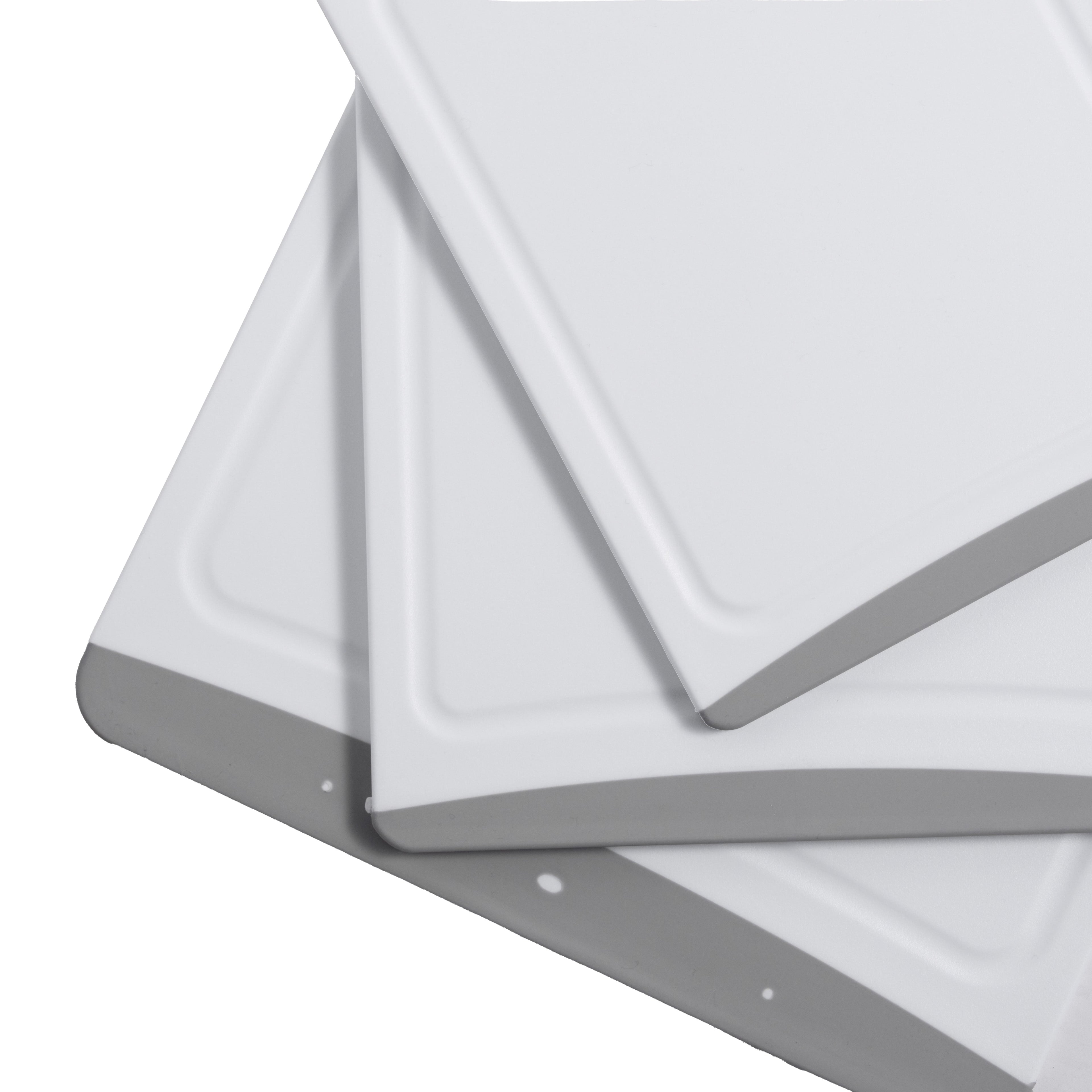 Mainstays 3-Piece Non-Slip Poly Cutting Boards, 50% Recycled PP, 16.9"x 11.8", 13.7" x 9.5", 11.4" x 7.9", White&Silv... - Image 4