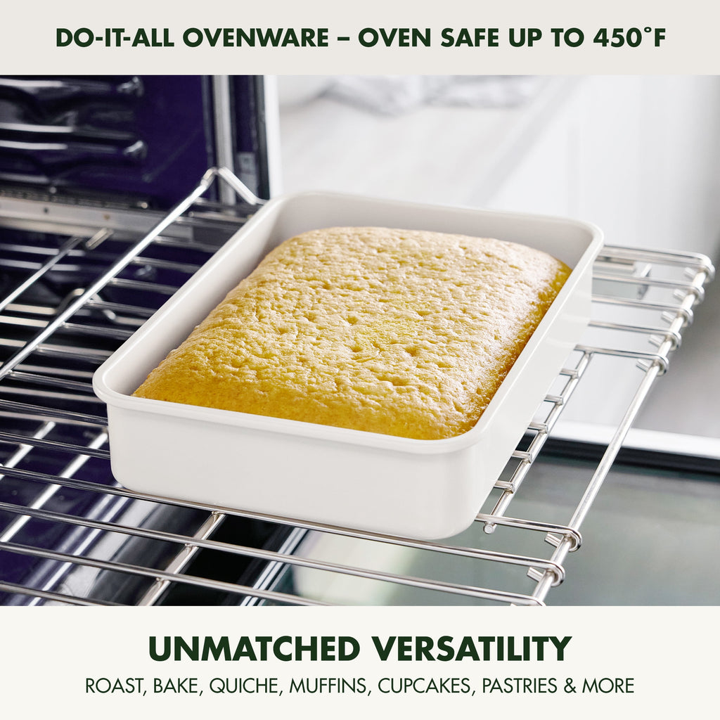 GreenPan 13" x 9" Nonstick Straight Side Cake Pan Healthy Coating, Oven Safe, Durable Bakeware - Image 3